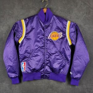 Vintage Los Angeles Lakers Starter Satin Bomber Jacket Mens Medium Worthy USA